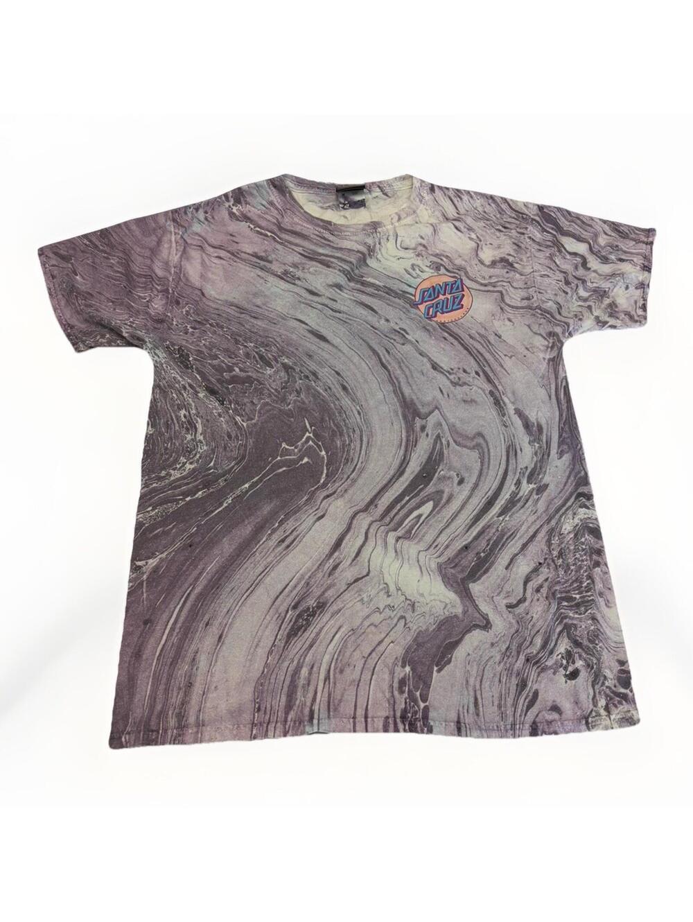 Unisex Santa Cruz Skateboards Classic Tie Dye Purple&White T Shirt Size Medium
